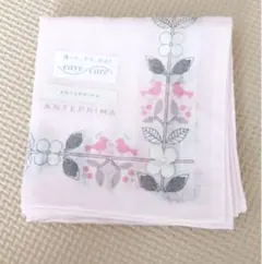 ANTEPRIMA ハンカチ ピンク　花柄 鳥柄　ハンドタオル　アンテプリマ