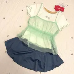 新品未使用☆lovetoxic 水着 女の子用 ミントグリーン　140cm