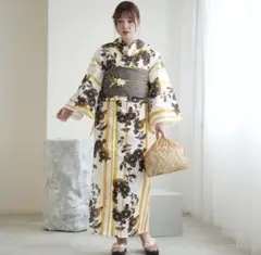 utatane 浴衣 4点セット 猫柄 ブラックグレー 帯 下駄 帯締め - メルカリ