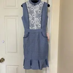 Sobre 青系チェック柄 キャバドレス