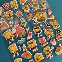 新品２枚セット❤️スポンジボブぷっくりシール 立体3Dマシュマロぷくぷく アメステ