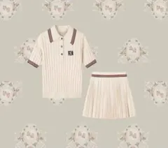 ラポミ・プチ LA POMME petit♡プレッピーポロニットセットアップ