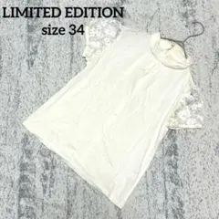 【リミテッドエディション】カットソー 半袖 レース アイボリー ハイネックのサムネイル