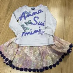 ANNA SUI mini 蝶刺繍 長袖Tシャツ&スカート