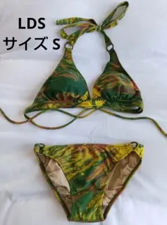 LDS セパレート水着 ビキニ ダイダイ マーブル グリーン系のサムネイル