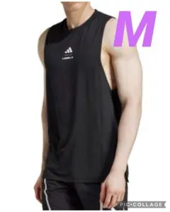 【M新品】adidas LES MILLS グラフィック タンクトップ 黒