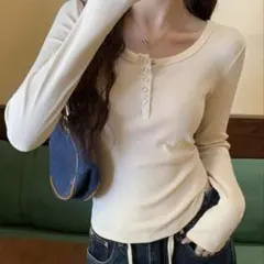 SHEIN Dazy トップス ボタン クルーネック