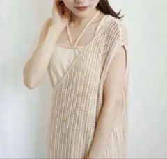 【匿名配送】 Acka half mesh knit one-pieceのサムネイル
