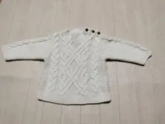 babyGAP ベビー用　12〜18m　ケーブルニットセーター　白色
