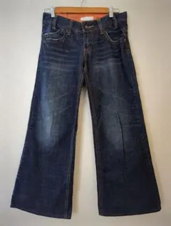 【フォロー割5%オフ❗️】デニムパンツ　ワイド　ダメージジーンズ　y2k　青　Ｍ