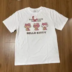 日焼けキティー　tシャツ　沖縄　白　Lサイズ