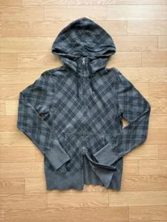 00s OLD UNIQLO ダブルジップパーカー チェック柄 y2k