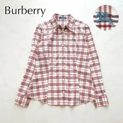 バーバリー　美シルエットシャツ　ワンポイント刺繍入り　ノバチェック