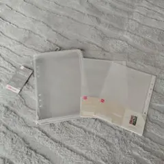 新品☆ダイソー 6リングファイル A5 クリアポケット2つ☆