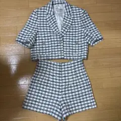 ZARA ツイードチェック セットアップ S