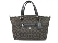 COACH コーチ シグネチャー 2WAY ハンドバッグ ショルダー グレー 黒 