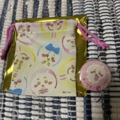 ちいかわ　もぐもく本舗　巾着袋とバッジ セット