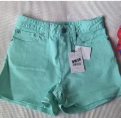【新品】ロデオクラウンズ ショートパンツS RCWB グリーンカラーパンツ