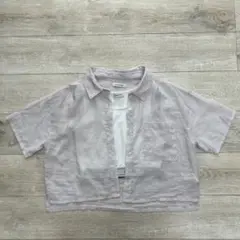 ラブトキシック インナー付き半袖シアーシャツ ピンク Lサイズ