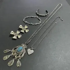 ターコイズ付きシルバーアクセサリーセット