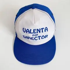 アメリカ製 プリント トラッカー メッシュキャップ 帽子 ブルー 海外古着