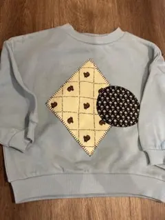 水色 パッチワーク トレーナー 100cm