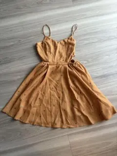 オレンジ 花柄 キャミソールワンピース　dazzlin