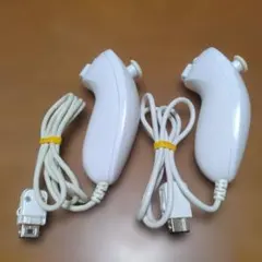 ①動作品　任天堂　純正品　Wiiヌンチャク2個セット