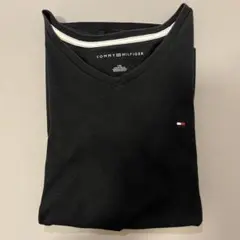 TOMMY HILFIGER ブラック Vネック Tシャツ L