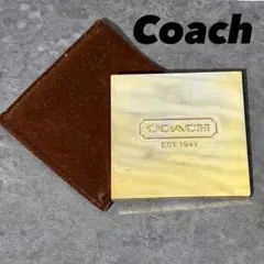 COACH コーチ コンパクトミラー ゴールド スクエア 保存袋付き