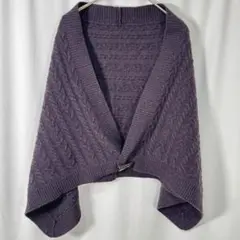 マカフィー p5 ケーブル編み ショート丈 ポンチョ風 ニットカーディガン