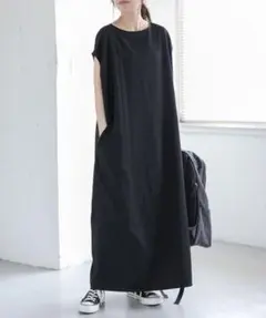 FORK&SPOON　バックジップワンピース　ブラック　２