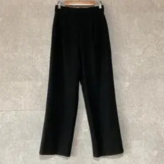 ユニクロ(S)タックワイドパンツ＊ツータック＊丈標準＊伸縮性＊レディース＊黒