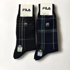 メンズソックスFILA チェック柄ソックス 25-27cm 抗菌防臭　吸水速乾