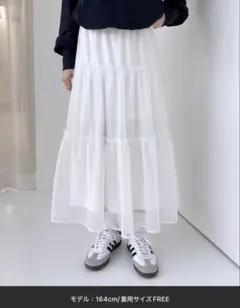 シアーティアードフリルロングスカートのサムネイル