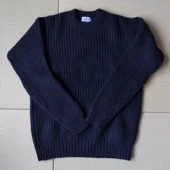 BEAMS ダークネイビー リブ編みニット Mのサムネイル