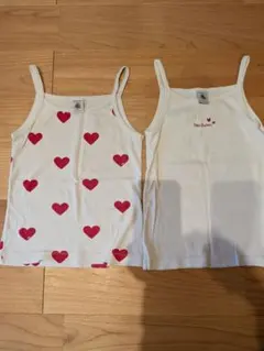 Petit Bateau ハート柄キャミソール 2枚セット