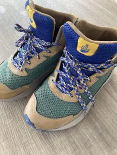 ノースフェイス　ハイカットスニーカー 青緑