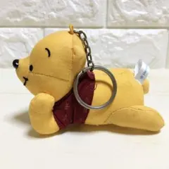 レトロ和柄プーさん／キーチェーンマスコット2002年製のんびりぬいぐるみ レア