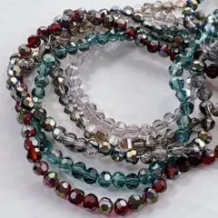 xk594/SALE！ガラスビーズ◇多面カットmix5連