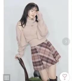 SNIDEL スナイデル　ロービングチェックミニスカート