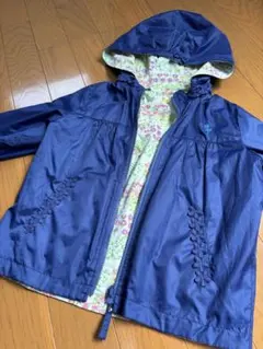 【美品】ニットプランナー kp ネイビー フラワー柄フード付きジャケット100