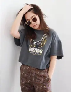新品タグ付き★定価4,320円☆Ungrid　イーグルプリントショートTee　Cのサムネイル