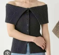 snidel フロント釦オフショルニットプルオーバー