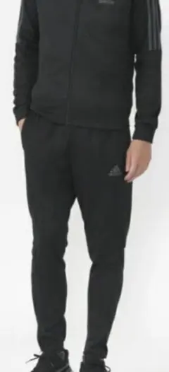【新品未使用送料無料】adidaジャージ上下セット　ブラックグレーラインXL