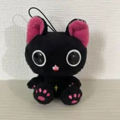 黒猫 ぬいぐるみ マスコット ストラップ　にゃんぱいあ