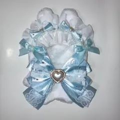 ぬい服　きぐるみ　にじぱぺっと　10cm うさぎ ホワイト 水色 ヘッドドレス