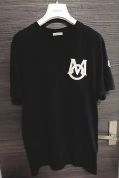 最新〔極美品〕モンクレール ロゴ ネイビー Tシャツ M 国内正規品