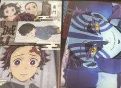 【2枚セット】鬼滅の刃　クリアビジュアルポスター　猗窩座　竈門家