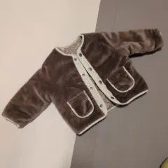 プティマイン ボアキルティング 花柄 リバーシブルブルゾン アウター 90cm